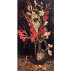 Vase with Red Gladioli Painting Reproduction