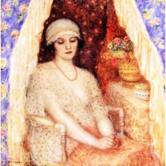Blue Curtains Painting Reproduction