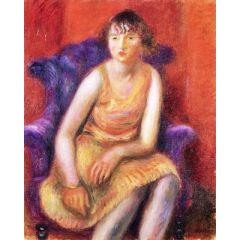 Girl in Yellow Dress Painting Reproduction