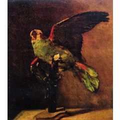 Stuffed Green Parrot Painting Reproduction