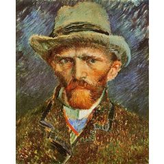 Self Portrait with a Grey Felt Hat Painting Reproduction