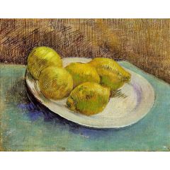 Still Life with Lemons on a Plate Painting Reproduction