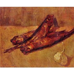 Still Life with Bloaters and Garlic Painting Reproduction