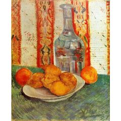 Still Life with Decanter and Lemons on a Plate Painting Reproduction