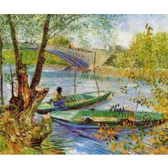Fishing in the Spring, Pont de Clichy Painting Reproduction