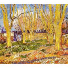 Avenue of Plane Trees near Arles Station Painting Reproduction
