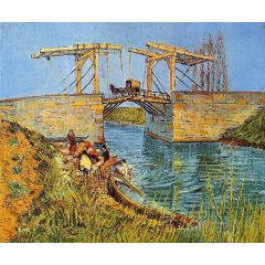 The Langlois Bridge at Arles with Women Washing, also known as Bridge at Arles, Women Washing Painting Reproduction