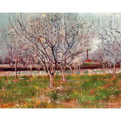 Orchard in Blossom, also known as Plum Trees Painting Reproduction