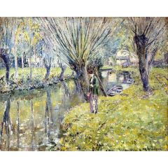 By the River Painting Reproduction