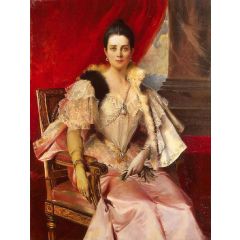 Zinaida Yusupova with the famous Yusupov family La Pelegrina pearl Painting Reproduction