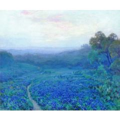 Path Through a Field of Bluebonnets Painting Reproduction