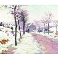A Road in the Snow Painting Reproduction