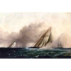 N.Y.Y.C. Schooner Yacht ’Estelle’ Running Home Painting Reproduction