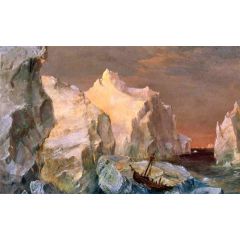 Icebergs and Wreck in Sunset, also known as Study for The Icebergs Painting Reproduction