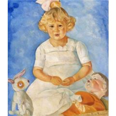Girl with Toys Painting Reproduction