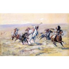When Sioux and Blackfoot Meet Painting Reproduction