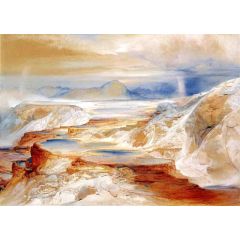 Hot Springs at Gardiners River Painting Reproduction