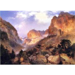 Golden Gateway to the Yellowstone Painting Reproduction