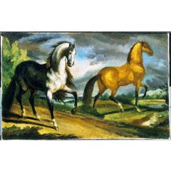 Two Horses Painting Reproduction