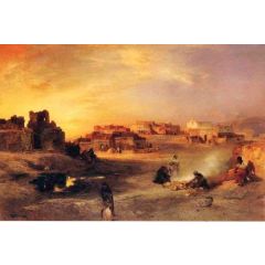 Indian Pueblo, Laguna, New Mexico Painting Reproduction