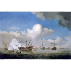 The Captured HMS Royal Prince brought into Dutch waters Painting Reproduction