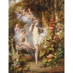 Flora Unveiled by Zephyrs Painting Reproduction