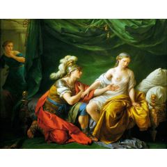 Alcibiade kneeling before his mistress Painting Reproduction