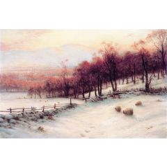 O’er Snow Clad Pastures, When the Sky Grew Red Painting Reproduction