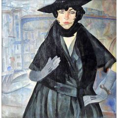 Lady in Black Painting Reproduction