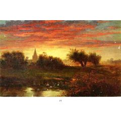 Summer Sunset Painting Reproduction