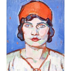 Portrait of a Girl, Red Bandeau Painting Reproduction