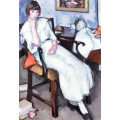 Girl in White Painting Reproduction
