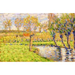 Banks of the Epte in Eragny Painting Reproduction
