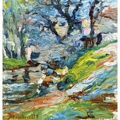 Banks of the River, Marseilles Painting Reproduction