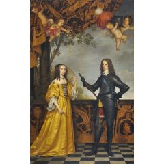 Willem II, prince of Orange, and his wife Maria Stuart Painting Reproduction