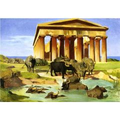 View of Paestum, (study) Painting Reproduction