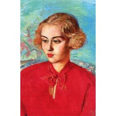 Woman in Red Painting Reproduction