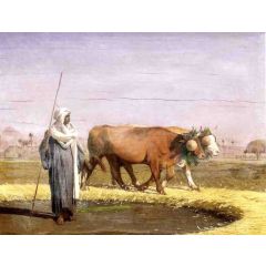 Treading Wheat in Egypt Painting Reproduction