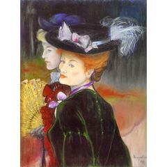 Two Ladies in the Wood Painting Reproduction