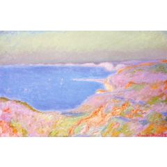On the Cliffs near Dieppe, Sunset Painting Reproduction