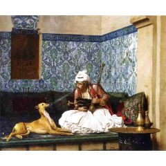 Arnaut Blowing Smoke in His Dog’s Nose Painting Reproduction