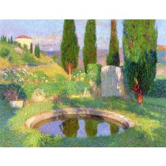 Bassin dans le parc de Marquayrol avec l’atelier d’Henri Martin Painting Reproduction