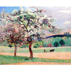 Laborer in a Landscape Painting Reproduction
