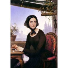 Rigolette Seeks to Distract Herself During the Absence of Germain Painting Reproduction