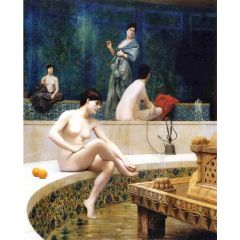 The Harem Bathing Painting Reproduction