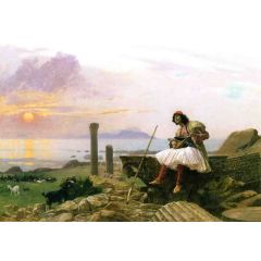 Guitar Player, also known as Greek Sinter Painting Reproduction