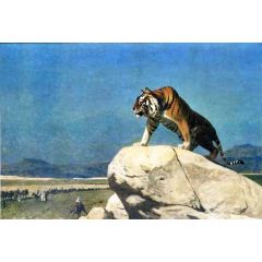 Tiger on the Lookout Painting Reproduction