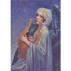 Woman with Lyre Painting Reproduction