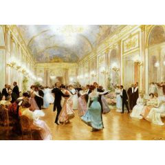 Scène de Bal, also known as An Elegant Soire Painting Reproduction