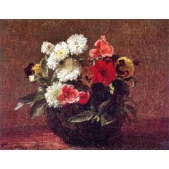 Flowers in a Clay Pot Painting Reproduction